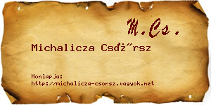 Michalicza Csörsz névjegykártya